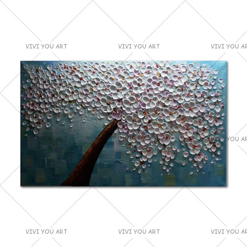 Ручная роспись ножом золотое дерево масляная живопись на холсте большая палитра