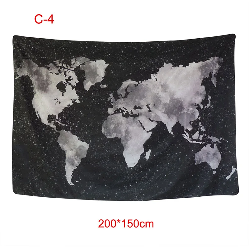 Wall Hanging Art World Map Tapestry Bohemian Home Decoration Blurry Beach Throw HTQ99 | Дом и сад