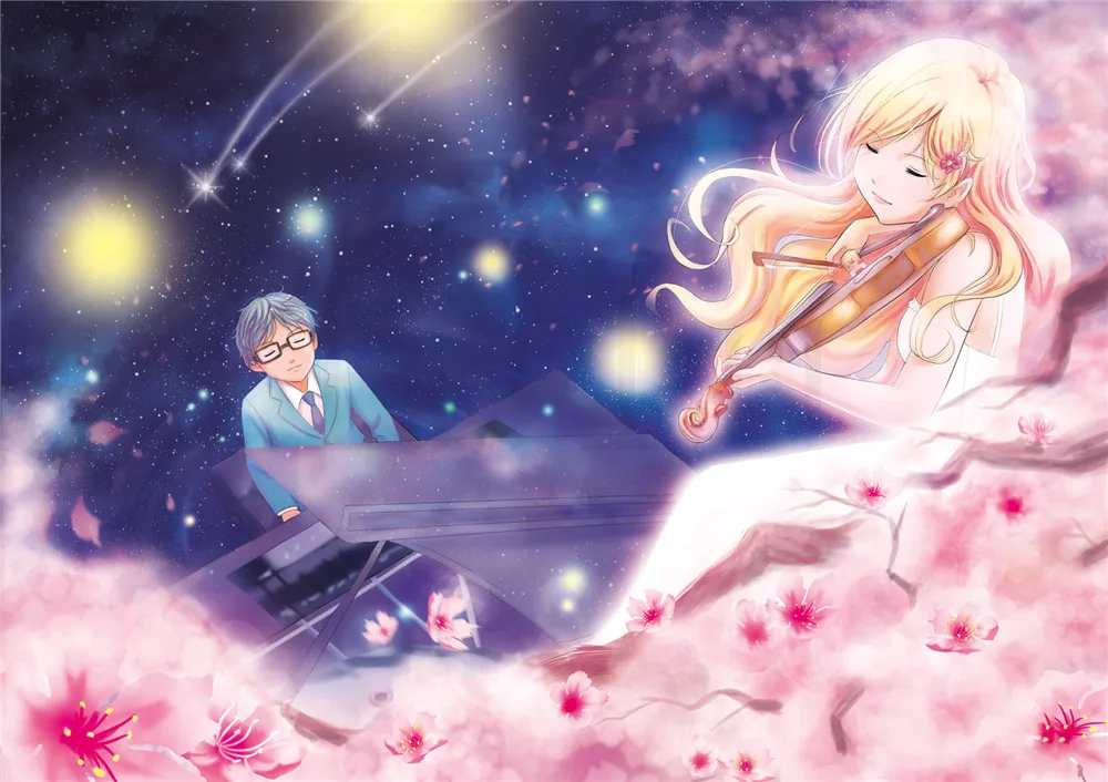 Постеры Your Lie в апреле Мультяшные наклейки на стену яркие цвета высокое