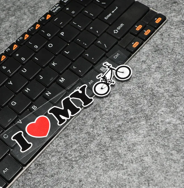 

GalonDeco MTB Bike Reflective Safety Stickers Decals I Love My Bike Waterproof Scratch Cover Sticker 13x3cm