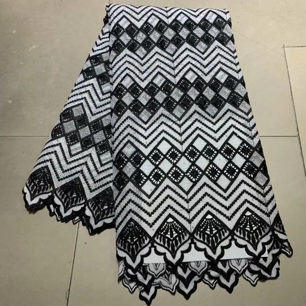 

2019 Latest Nigerian French Mesh Lace Fabric Embroidered High Quality African Lace Fabric For Party