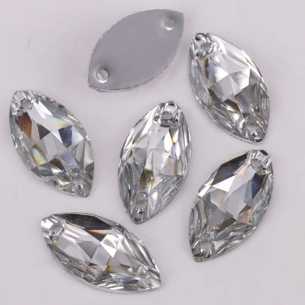 Crystal Clear Хорошее качество 6x12,7x15,9x18,11x24,17x32 мм Цвета маркиза с плоской задней частью смолы на камнях - Цвет: Crystal Clear