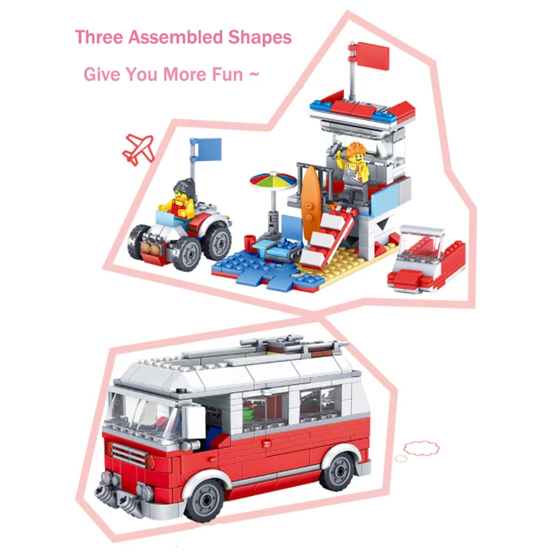 Creator 3in1 Camper Bus Transform гоночный автомобиль 374 шт. фигурки строительные блоки