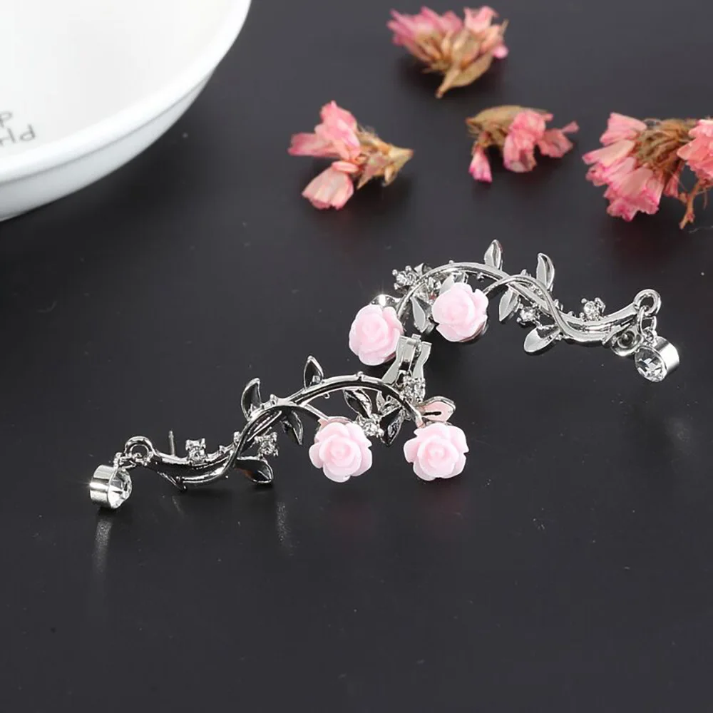CKW Romantic Europe and America Branch Rose Women Stud Earring Alloy Prevent Allergy Christmas Gifts for | Украшения и аксессуары