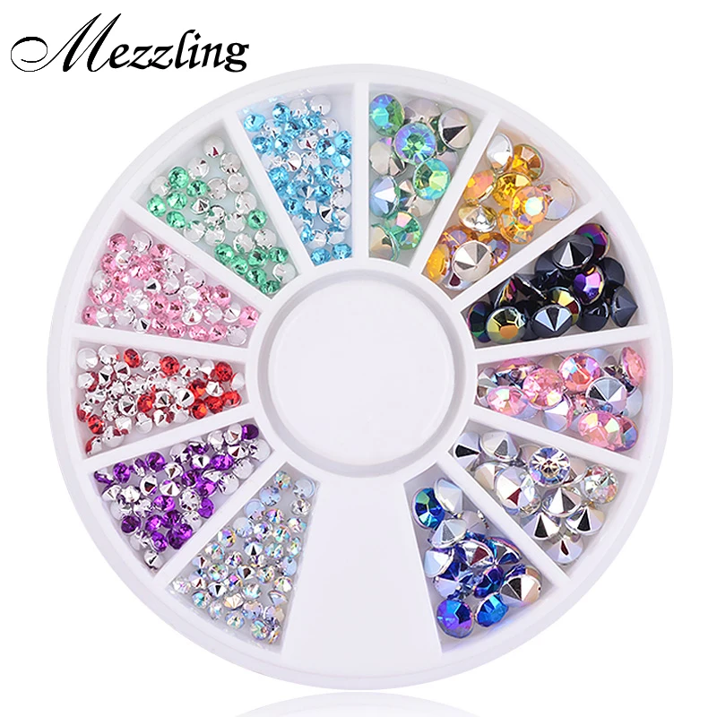 Новинка 200 шт. 2 мм 4 3d-наконечники для нейл-арта сверкающие стразы с блестящим