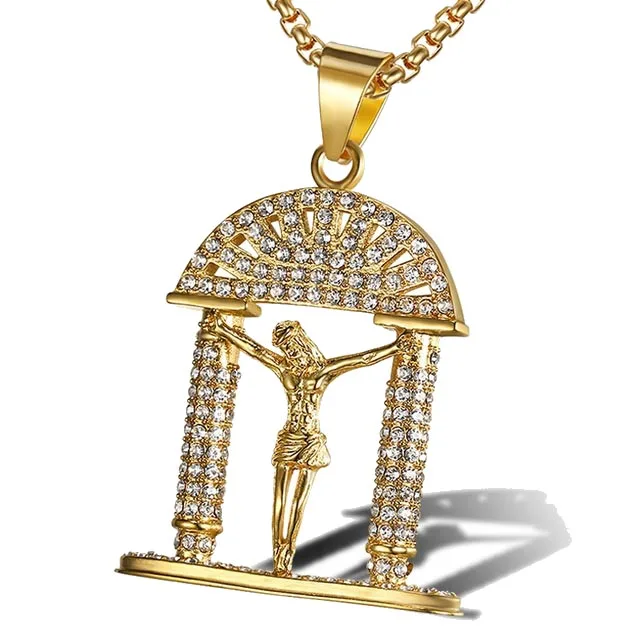 7 Хип-хоп Iced Out Full AAA кубический цирконий Леопард Роскошные Брендовые мужские часы крест и баскетбол кулон и золотое ожерелье комбинированный набор - Окраска металла: 7