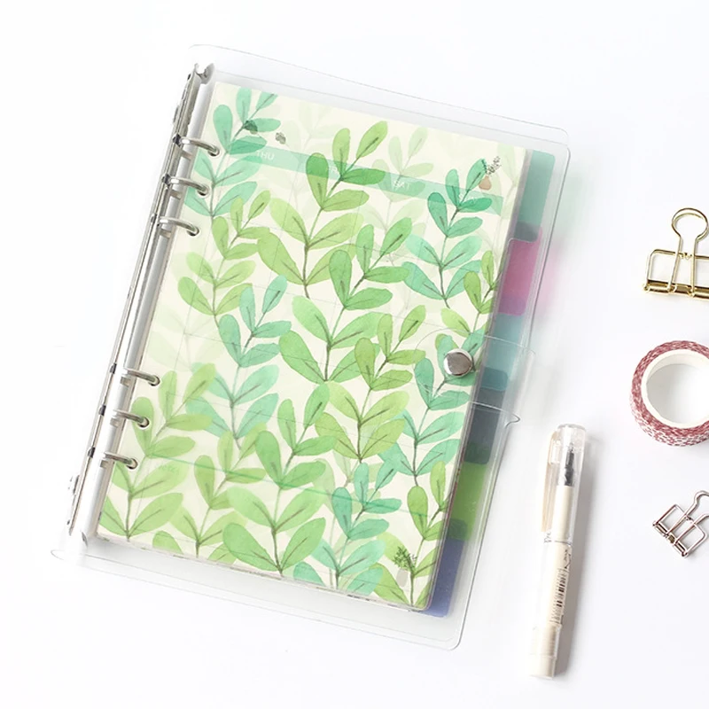 PP Transparent 6 Hole Color Index Page Hand Ledger A5A6A7 Loose Leaf Separator Calendar Plate | Канцтовары для офиса и дома
