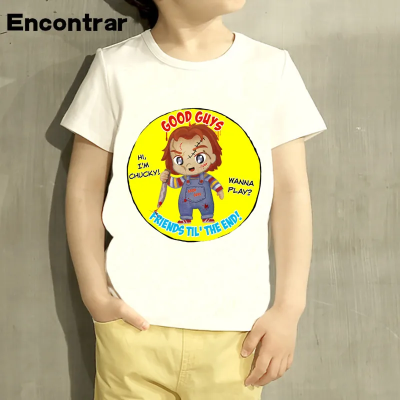 Детская футболка в стиле хип-хоп с принтом Чаки дьявол Забавные топы короткими