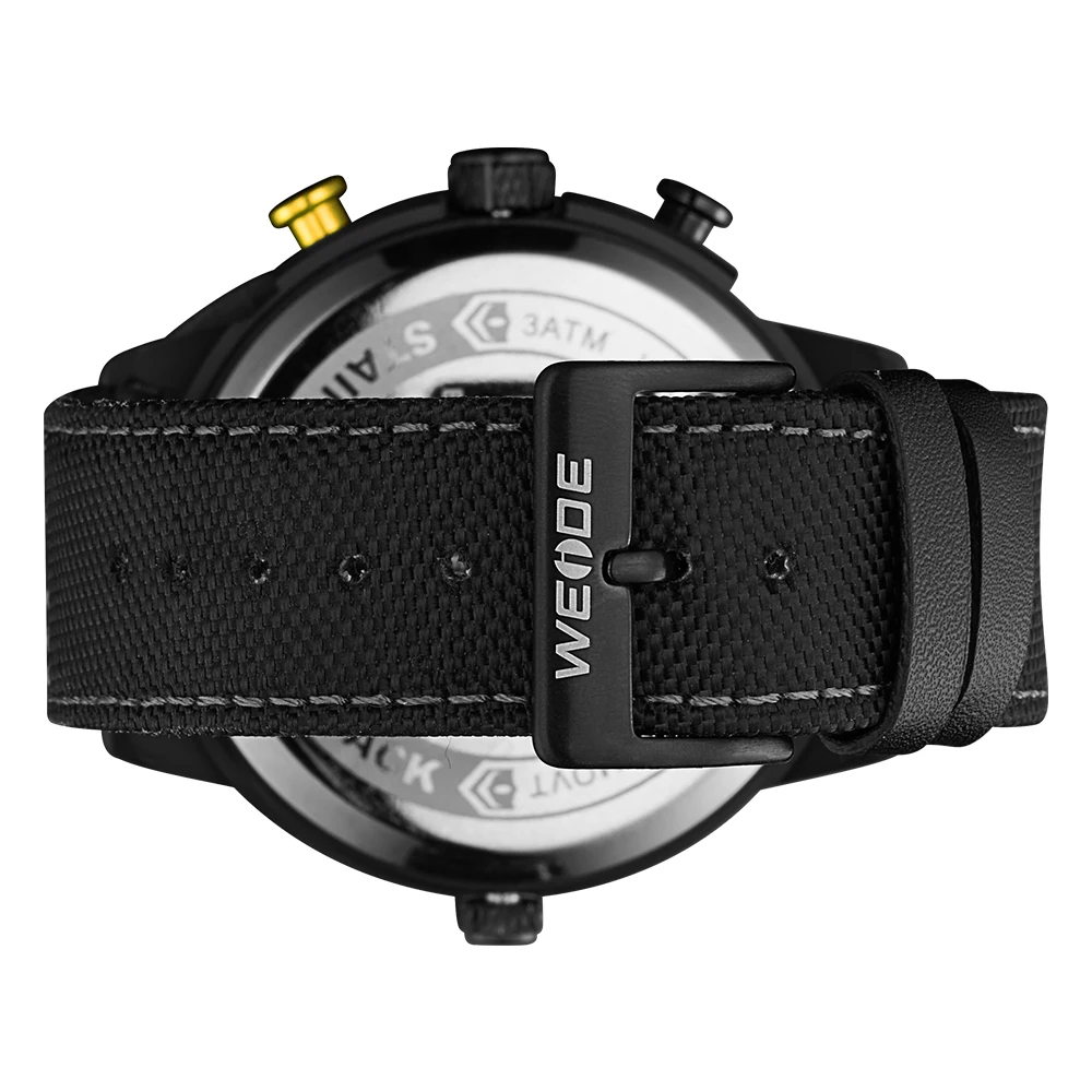 Бренд класса люкс WEIDE Новые часы спортивные цифровые нейлоновые черный круглый