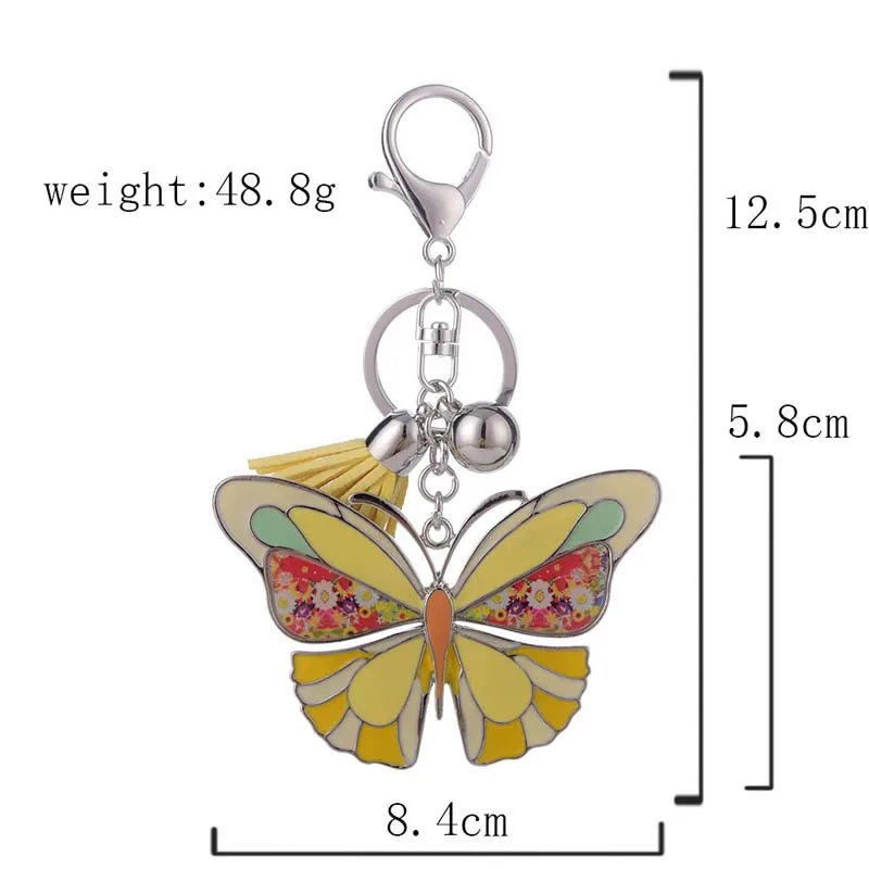 Colorful Butterfly Keychains Enamel Alloy Key Chain Ring Jewelry Trinket Kpop Accessories Keychain for Women Luxury Best-selling | Украшения