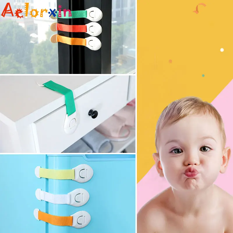 Пластиковый замок Aelorxin для безопасности детей, защита от детей, запирающийся на двери, ящик для детской безопасности