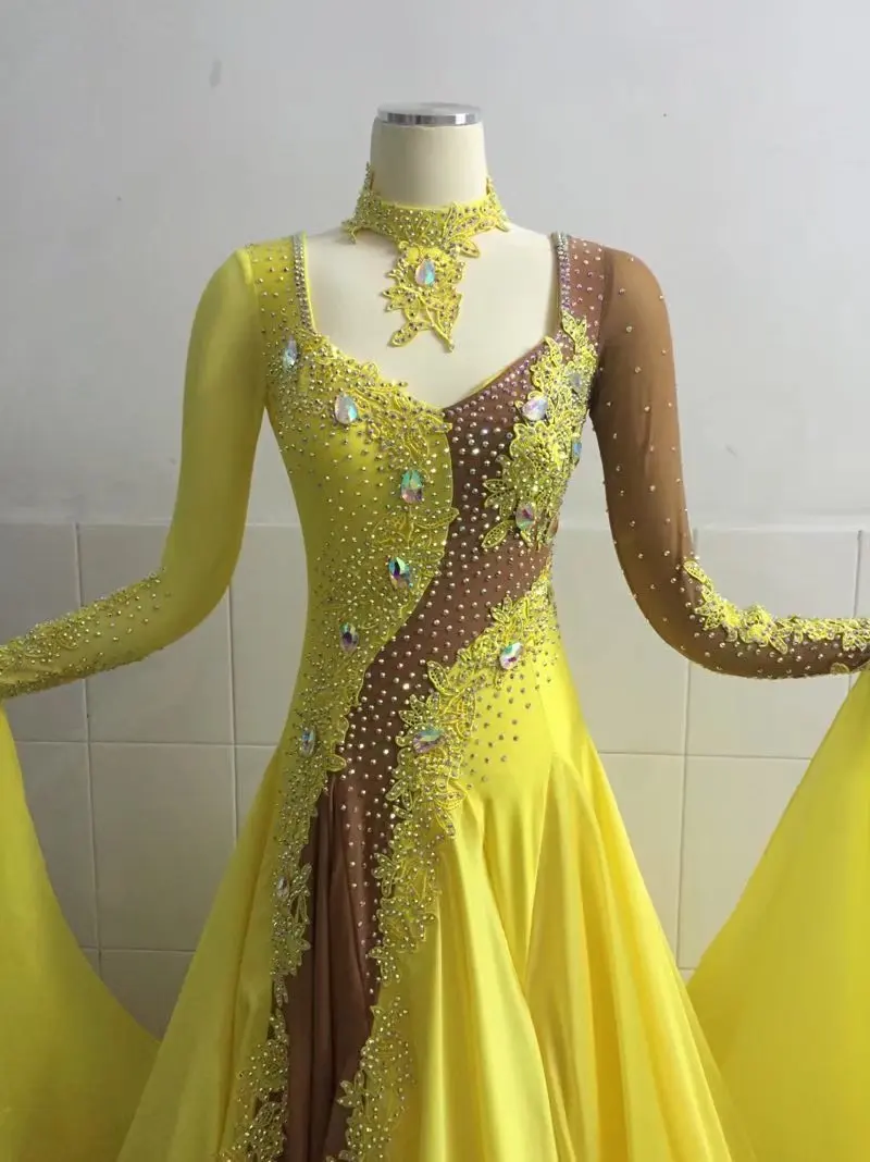 

Women Standard Ballroom Dance Dress 2021 New Design Adult High Quality Waltz Tango Ballroom Competition Dancing Dresses