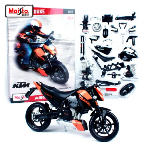 Maisto 1:12 KTM 690 Duke 3 сборки DIY мотоцикл велосипед модель комплект фактический белый для мальчика игрушки