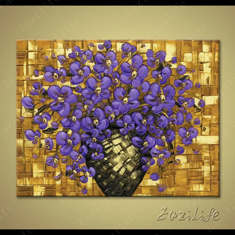 Цветок Ручная роспись палитра нож 3D текстура холст Картина маслом настенные