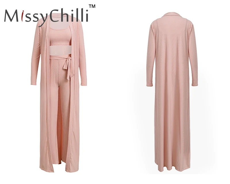 MissyChilli серый костюм из 3 предметов, сексуальный комбинезон с поясом, женские вязаные комбинезоны с широкими штанинами, облегающий женский комбинезон, длинный комбинезон
