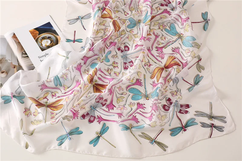Женский Длинный мягкий шарф yishine пляжный с принтом стрекозы шарфы отделкой