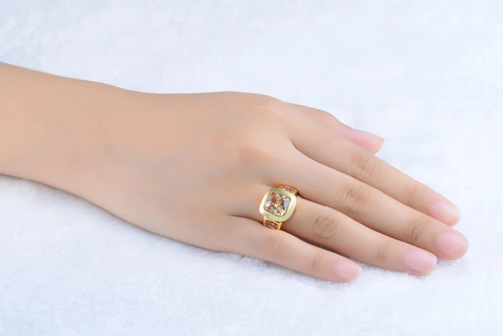 Мужское кольцо SuoHuan размеров 8 12 с фианитом цвета шампанского|size 8|wedding ringsgold filled |