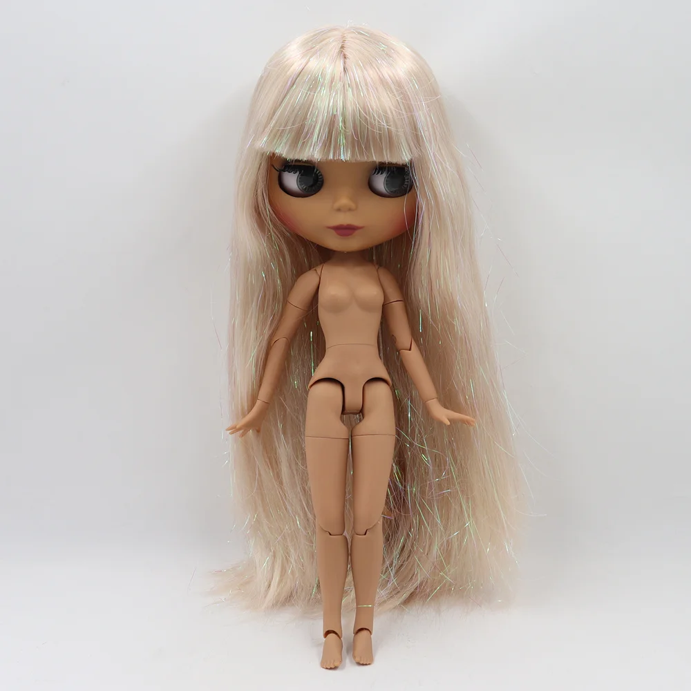 Blyth кукла 30 см темная кожа матовое лицо флэш смешанные золотые прямые волосы 1/6 шарнир тело ледяной SD DIY Высокое качество игрушки подарок