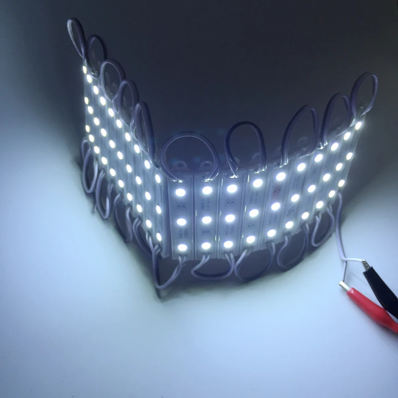 Светодиодный водонепроницаемый модуль 5050 20 шт. 3 светодиода 12 в пост. Тока|5050 led