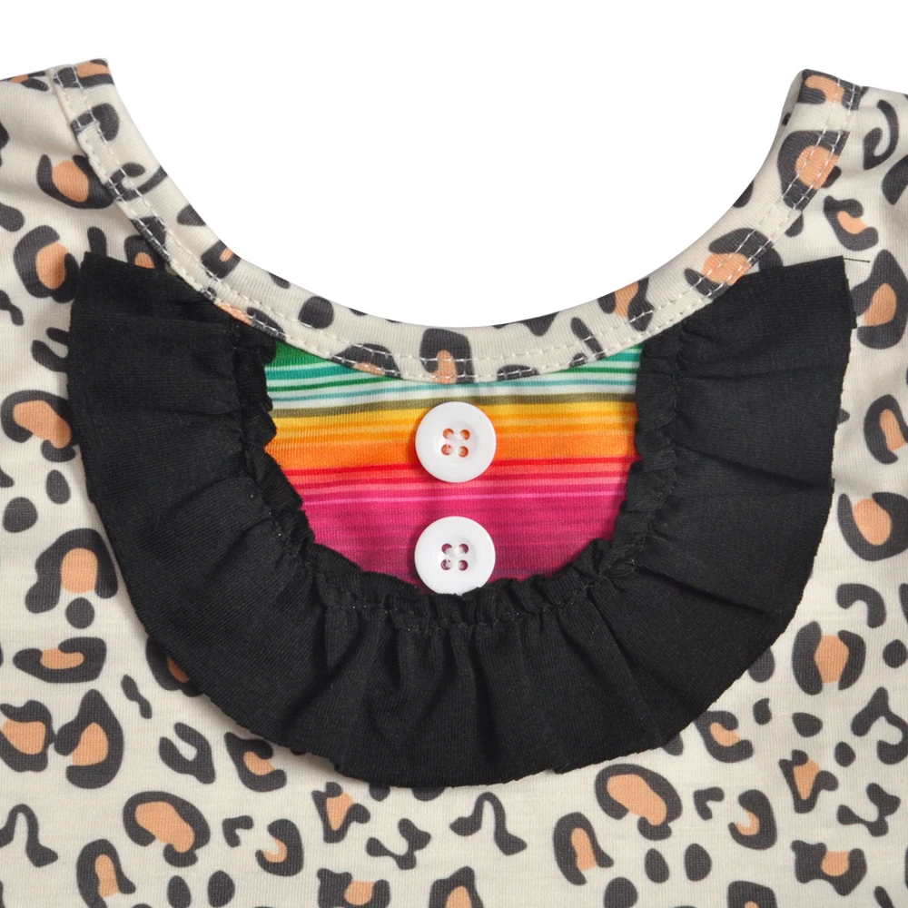 Baby Girl Romper 2019 Fashion Leopard and stripes Boutique cotton baby girl onesie GPF904-625-HY-1 | Детская одежда и обувь
