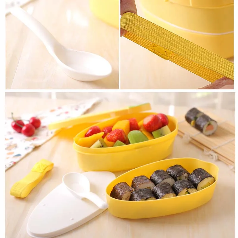 Новое поступление мультяшная Кукуруза портативный 2 слойный здоровый Ланч бокс