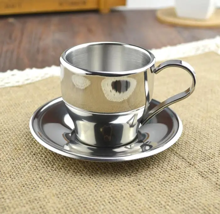 Европейский стиль высокое качество нержавеющая сталь кофейная чашка и блюдце