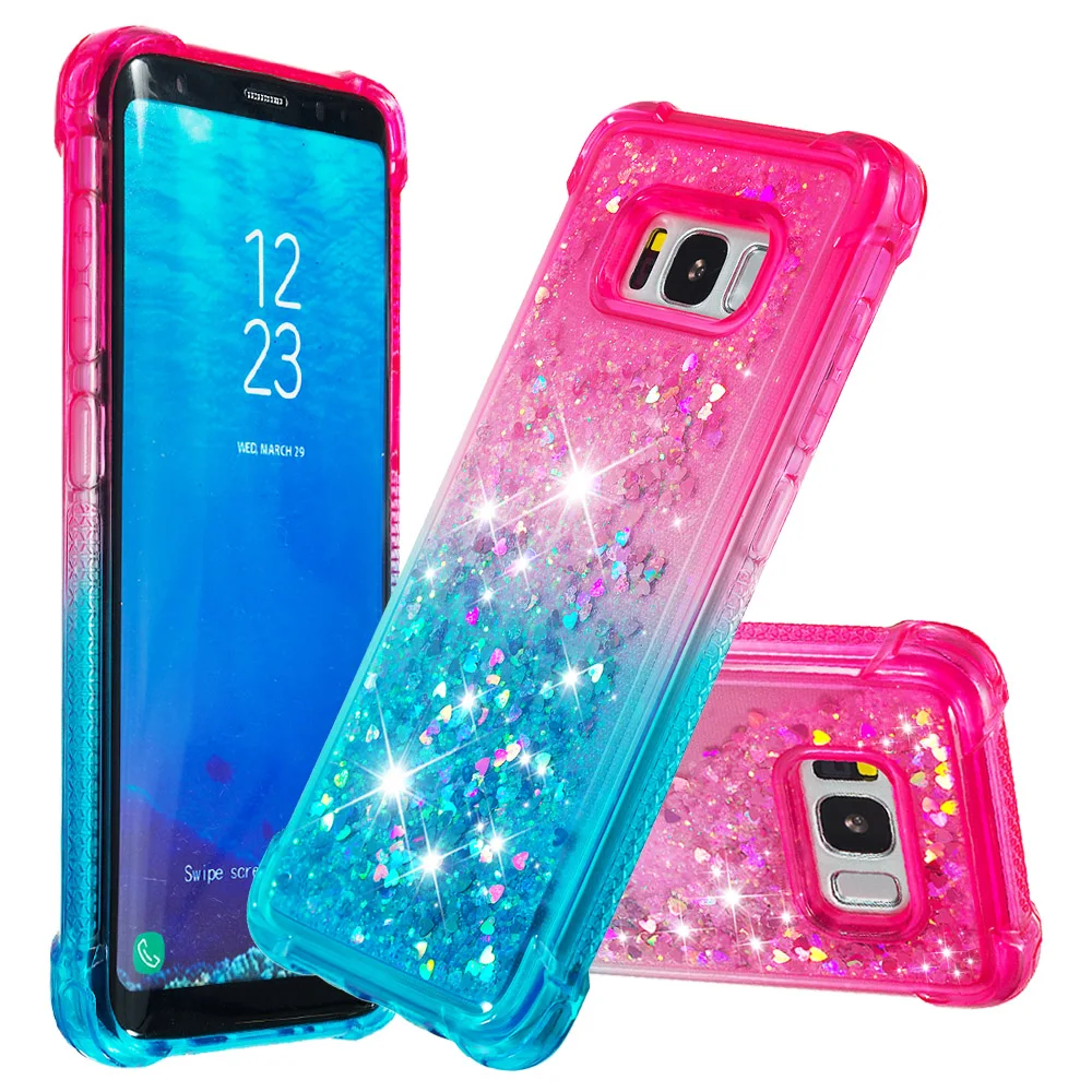 Для Samsung Galaxy S8 жидкий песок градиент ТПУ чехол Блестящий зыбучий для galaxy