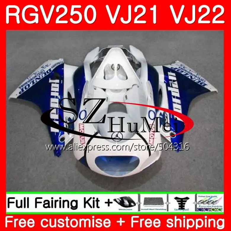 

Обтекатели Bodys для SUZUKI VJ21 RGV250 88 89 90 91 92 93 101SH.9 RGV-250 VJ22 RGV 250 1988 1989 1990 1991 1992 1993 Белый Синий