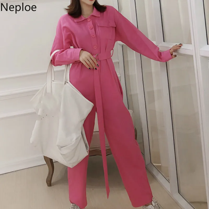 Neploe женский комбинезон 2019 однотонный однобортный для новорожденных с длинными