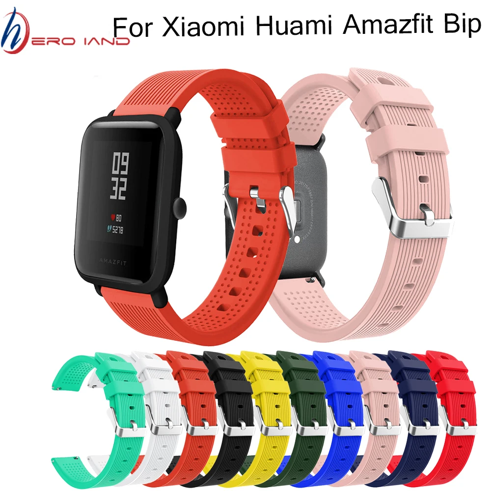 Силиконовый ремешок для спортивных часов Hero Iand Xiaomi Huami Amazfit Bip Смарт-часы 20 мм