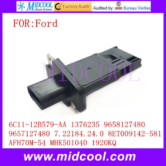 Массовый расход воздуха Сенсор метр 6C11-12B579-AA 1376235 9658127480 9657127480 7.22184.24.0 8ET009142-581 AFH70M-54