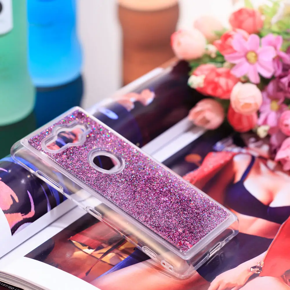 Мягкий чехол-накладка из ТПУ для Sony Xperia XZ2 Compact Dual H8324 H8314 XZ 2 Dynamic Liquid Love Heart |