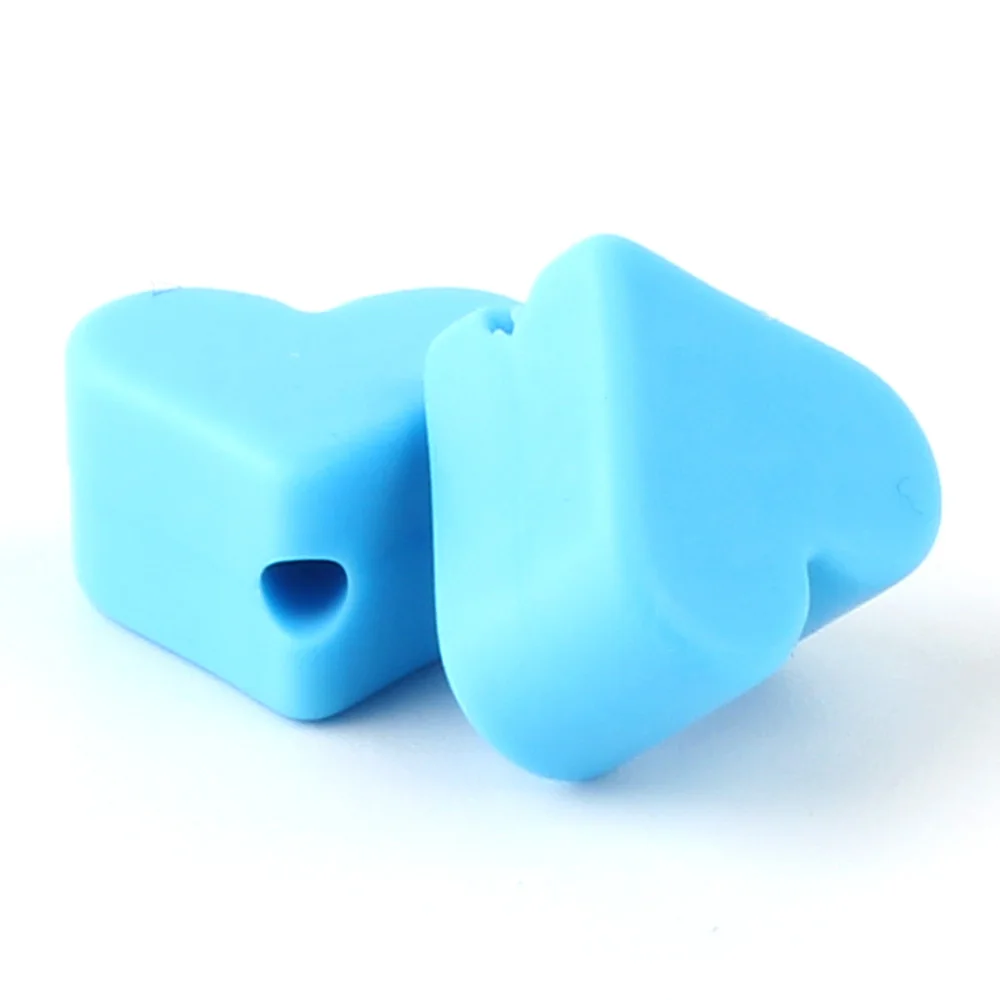 Heart Sky Blue Держать& Grow 100 шт Силиконовые PHeart звезды бусины 12 мм для прорезывания зубов кормящих Цепочки и ожерелья делая ДЭБ бесплатные Детские Прорезыватели для зубов детские товары - Цвет: Heart Sky Blue