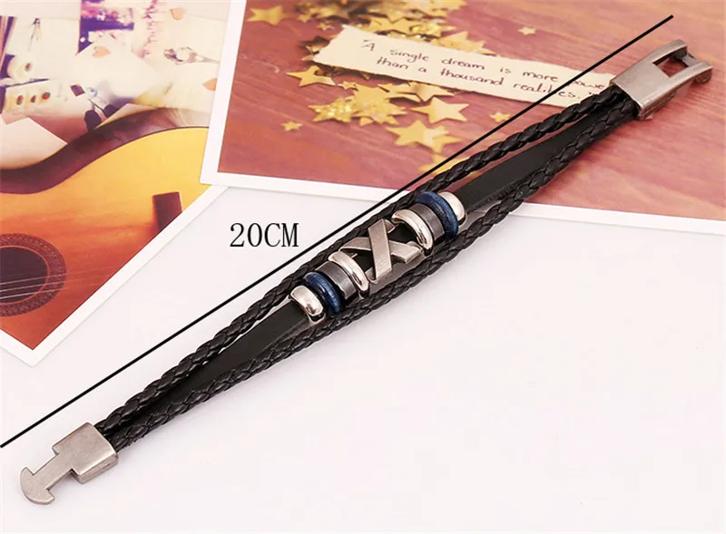 2016 мужские плетеные браслеты с крестиком ювелирные изделия ручной работы из