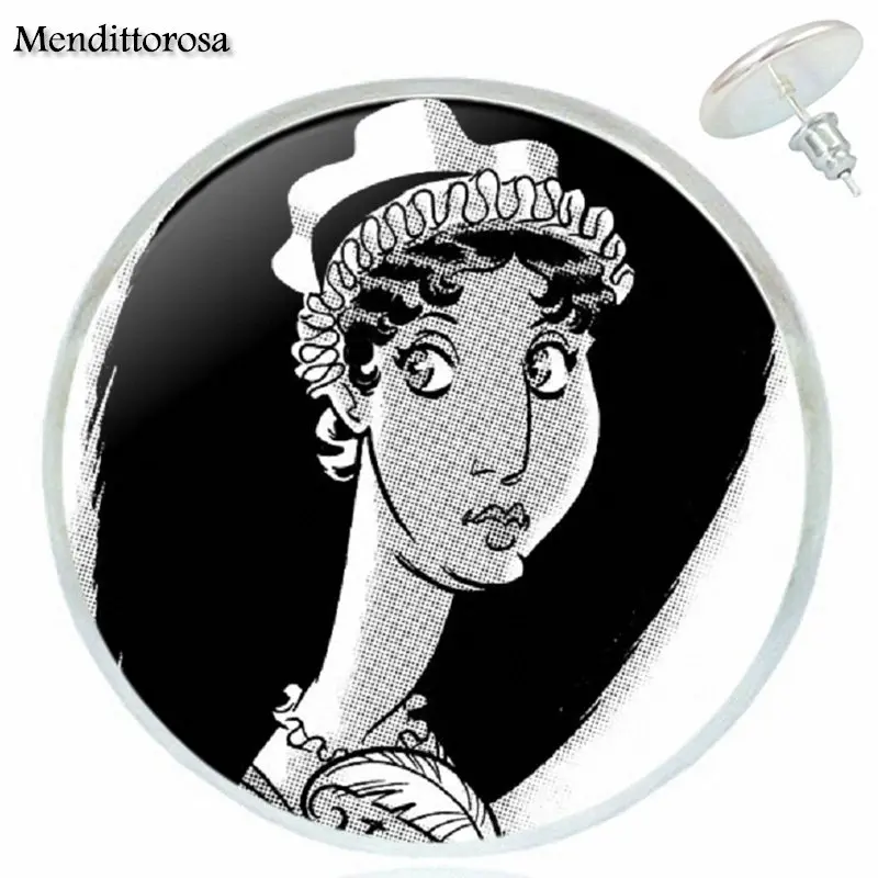Jane Austen эффектные бронзовые/серебряные/Золотые Клипсы Серьги гвоздики ручной