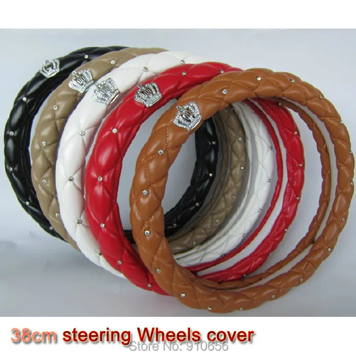 38 см PU автомобилей рули крышки ПАПА Горный Хрусталь алмазов шипованных корона