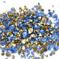 wholesale light blue resin rhinestones glue on beads pointback many sizes diamond jewelry nail art wedding dress decoration diy