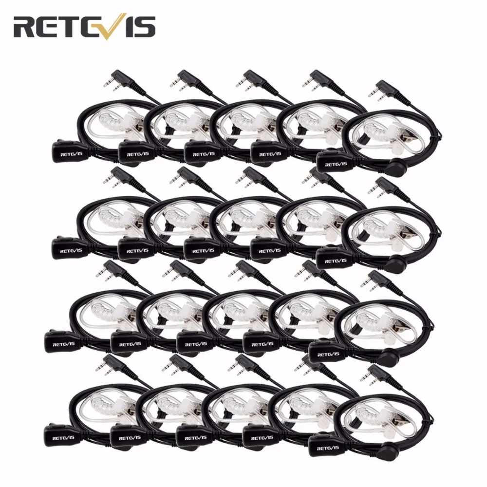 20 шт. рация Retevis аксессуары 2 Pin PTT Mic гарнитура Скрытая Акустическая трубка в ухо