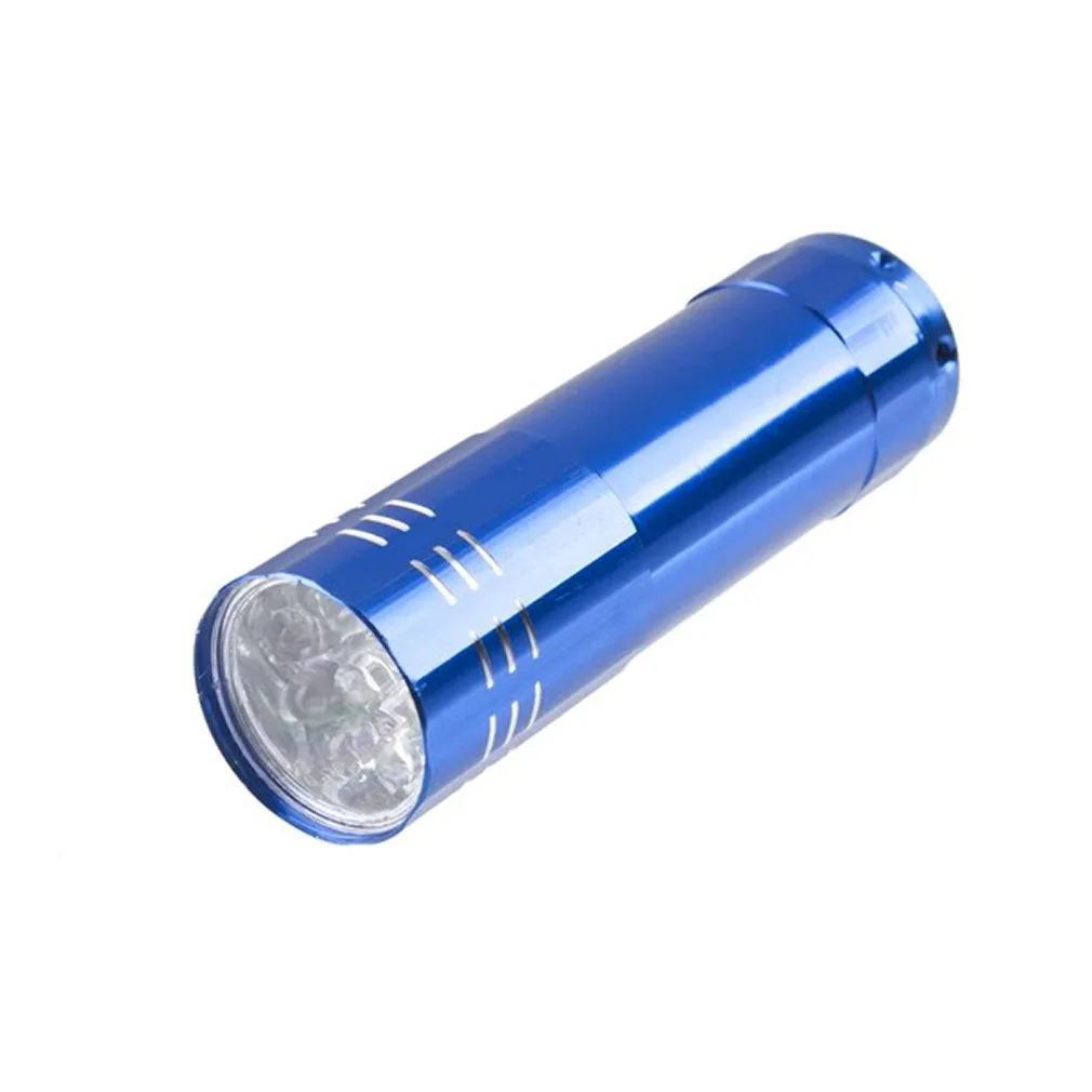 Worldwide 1pc 9 LED Mini Ultra Bright Torch Flashlights Blue Aluminium | Лампы и освещение