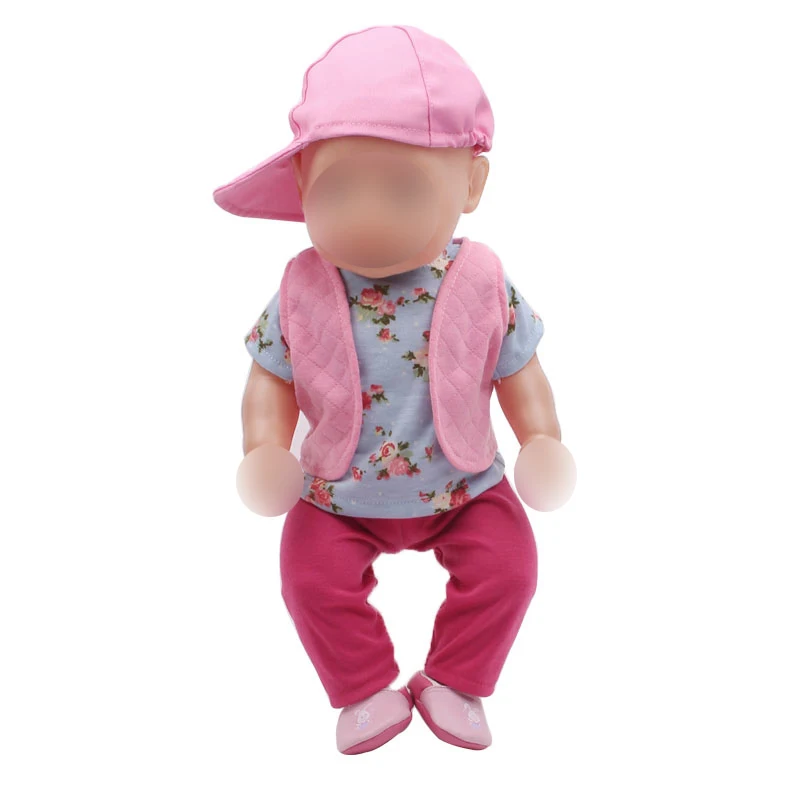

Doll clothes casual set of 4 pieces fit 43 cm baby dolls and 18 inch Girl dolls clothing accessories f237-f239