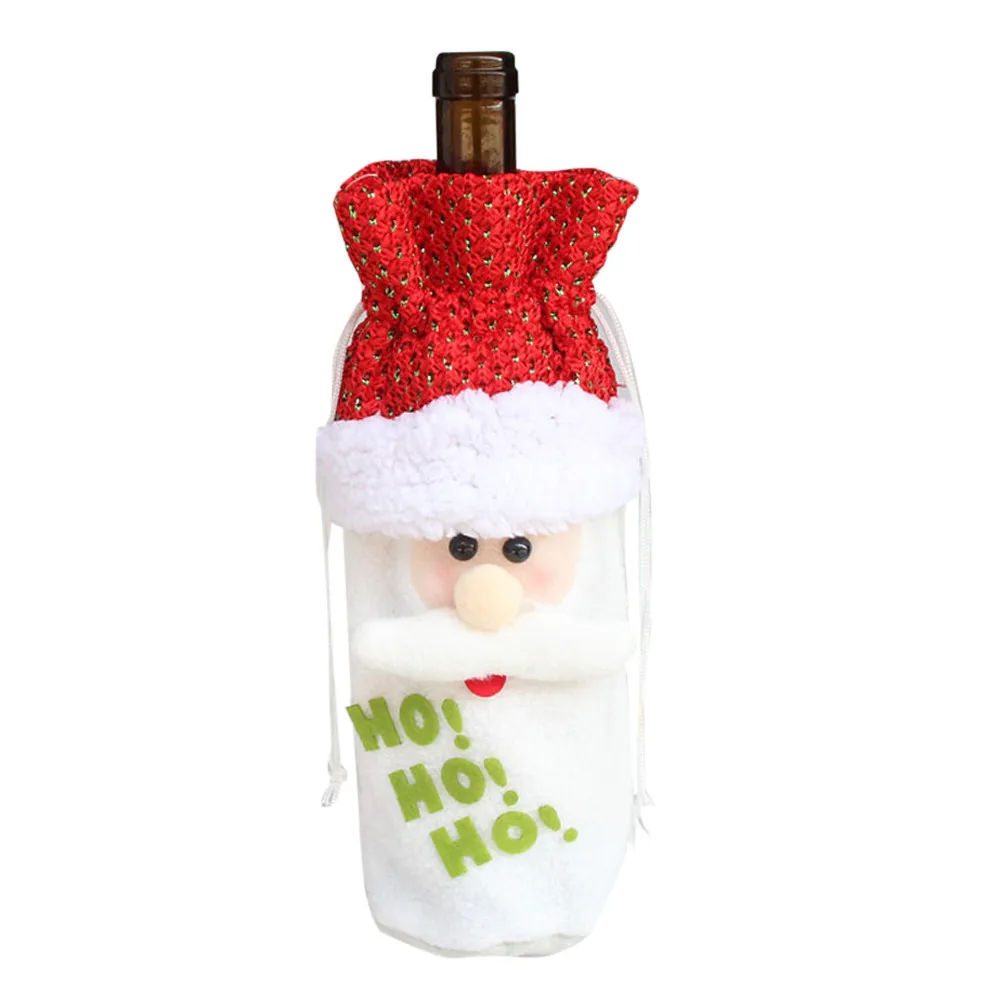 Christmas Santa Claus Red Wine Bottle Cover Bags Decoration Home Party Decor cooler W301030 | Дом и сад