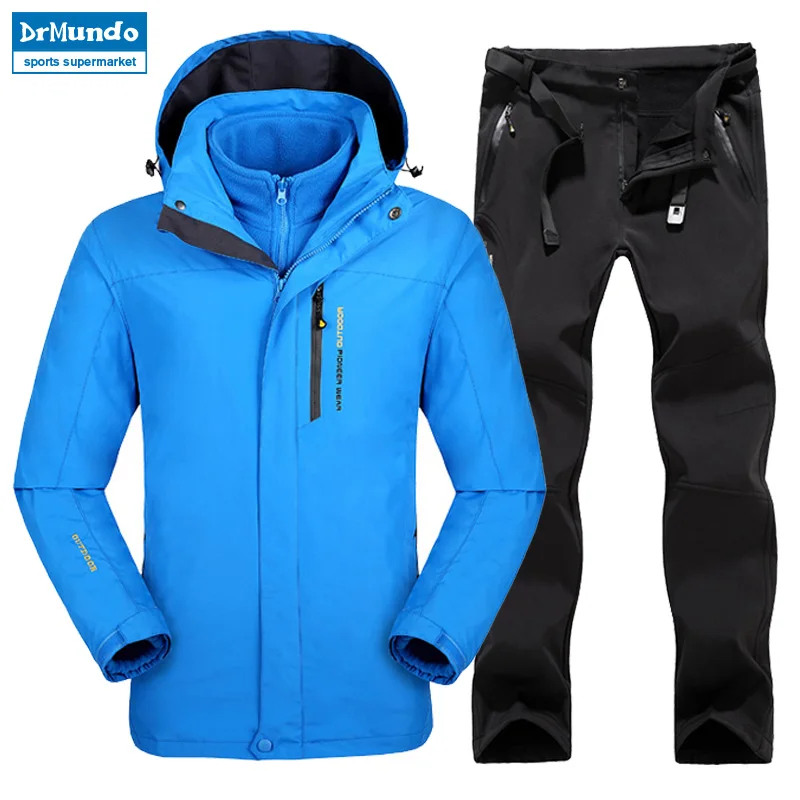 Мужская лыжная куртка размера плюс водонепроницаемая для катания на лыжах и
