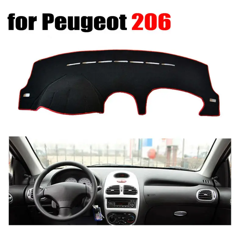 RKAC Приборная панель автомобиля охватывает коврик для Peugeot 206 все годы левого