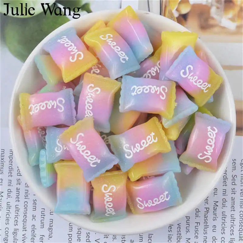 Julie Wang 10 шт. полимерные микс сладкие конфеты амулеты искусственная еда слизи Подвески для изготовления ювелирных изделий Аксессуары домашний стол Декор реквизит