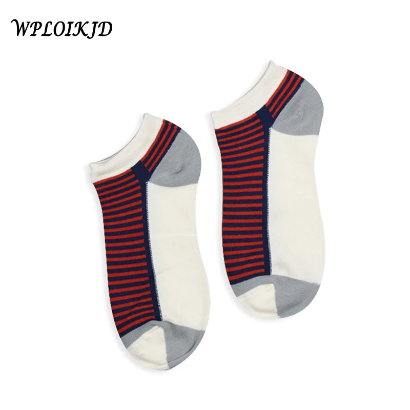 

[WPLOIKJD]Comfortable Striped Pick Color Cotton Men's Casual Socks High Quality Spring Summer Socks Men Calcetines Hombre
