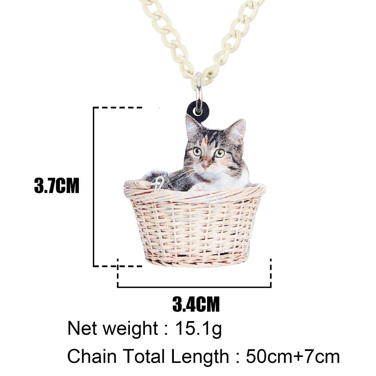 Акриловое ожерелье WEVENI в виде корзины котенка кота подвеска колье мультяшное