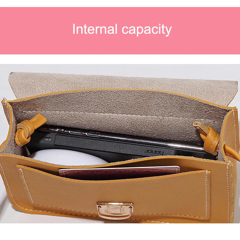 Женская сумка-мессенджер маленькая однотонная сумка через плечо с пряжкой для