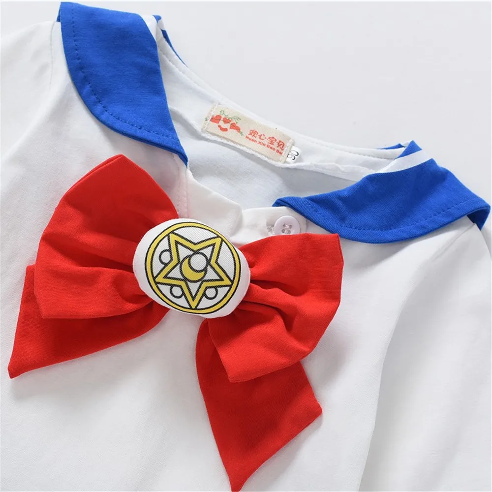 Sailor Moon/Детские костюмы для костюмированной вечеринки девочек платье с бантом
