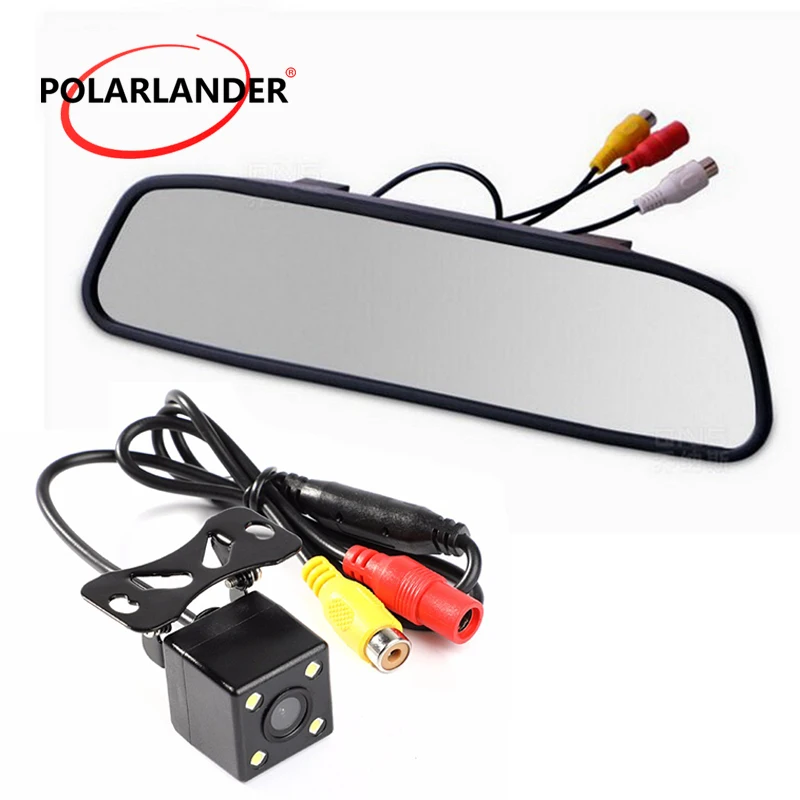 

Night Vision Car Rear View Camera Parking Assistance 4.3" Glass Lens Camera Reversing CCD Car HD Video Rearview Mirror Monitor