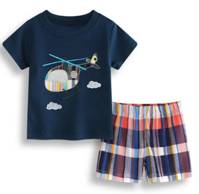 style 24 Комплекты одежды для новорожденных Костюм для маленьких мальчиков с синим Китом футболка для 6, 9, 12, 18, 24 месяцев клетчатые шорты комплекты со штанами летние хлопковые комплекты - Цвет: style 24